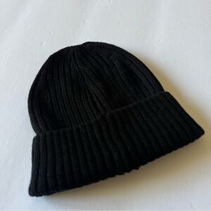 STEWART OF SCOTLAND MENS WOOL AND ACRYLIC KNIT BEANIE BLACK OS NWT